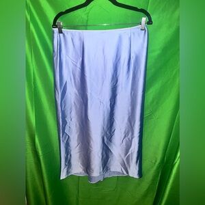 NWT Light Blue Vince Satin HiLow MIDI Skirt size 8- Flaw